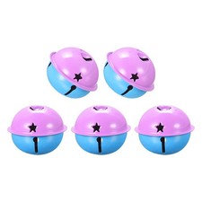 Jingle Bells, 40mm 5pcs Craft Bells with Star Cutouts for DIY, Purple/Blue