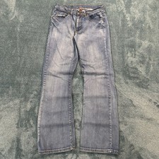 Vintage Y2K Hydraulic Light Wash Embroidered Bootcut Denim Jeans Size 28