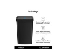 Mainstays Kitchen Automatic Trash Can, 13.2 G...