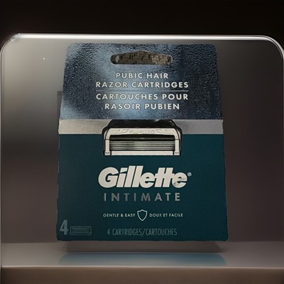 Gillette Intimate Pubic Hair Razor Cartridges 4 Razor Blade Refills