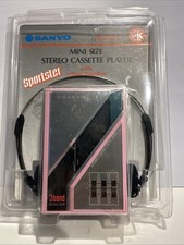 Vintage SANYO MGP24 Pink Stereo Cassette Player 1980's RARE In Package NEW