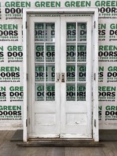 HERITAGE WOODEN HALF PANELS FRENCH DOORS GEORGIAN BARS EXTERNAL DOUBLE GLAZED