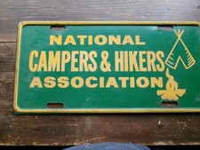 Camping Sign Vintage License Plate Topper Adirondacks Ny Hunting Fishing