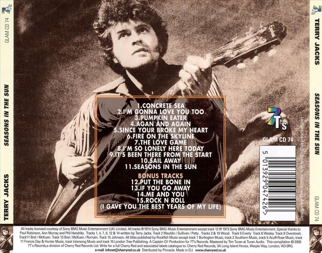 Terry Jacks Seasons In The Sun [Bonus Tracks] New Cd