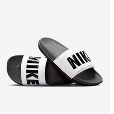NUEVAS Sandalias Nike Offcourt Slides Para Hombre Talla 10 Blanco Negro BQ4639-001