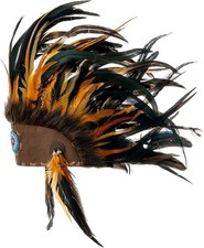Indian Headdress - Feather Costume Chief One Size, Orange