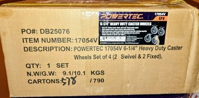PowerTec 17054V  6- 1/4'' Heavy Duty Caster Wheels (4-Pk)