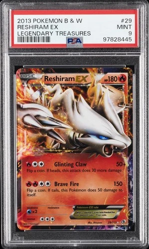 2013 POKEMON B&W LEGEND TREASURES #29 RESHIRAM EX PSA 9