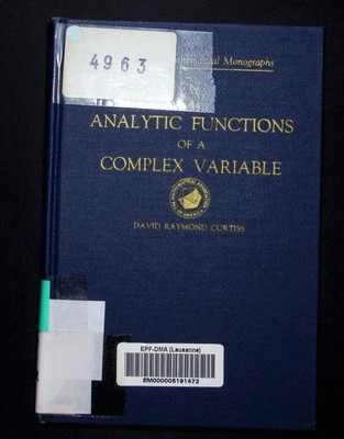 Analytic functions of a complex variable. The Carus mathematical monogra 2497803