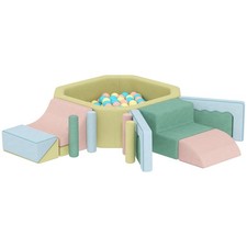 AIYAPLAY Set 15 Blocchi Morbidi per Bambini Modulabili e 200 Palline da Interno