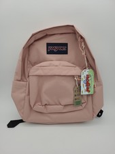 JanSport SuperBreak Plus Backpack MISTY ROSE School Bag Water Bottle Pocket