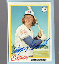 Autographed Wayne Garrett Topps 1978 Expos Signed