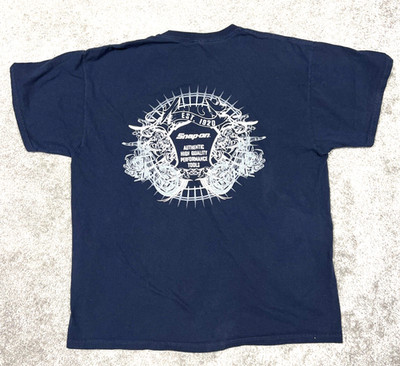 Snap-On Motorcycle Men's XL 1X Pullover T-Shirt Short Sleeve Blue