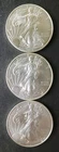 Lot of Three 2020 $1 American Silver Eagle Dollars