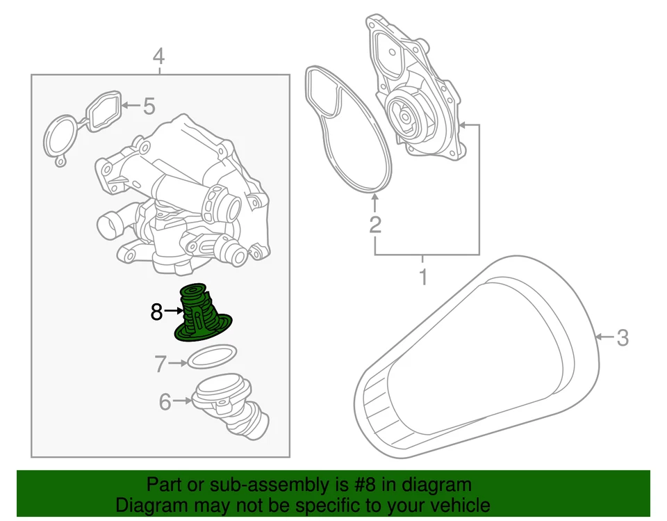 Termostato refrigerante motor Volkswagen genuino 06K-121-113-G Foto 2 de 3
