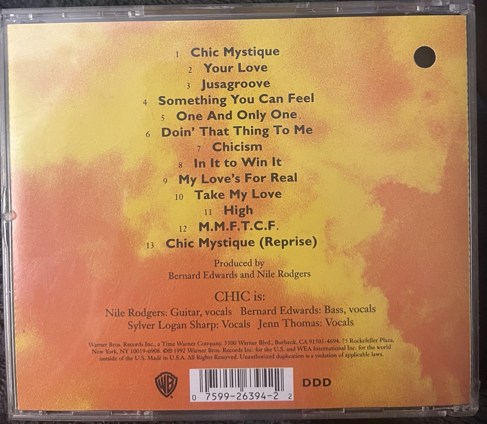 ‘Chic-Ism’ by Chic (1992 CD Warner) Nile Rodgers ~ Free Boxed & Padded Shipping!