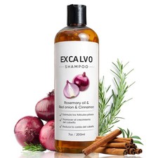 EXCALVO Shampoo 200ml With Rosemary Oil, Red Onion, Cinnamon, Prevent Hair Loss