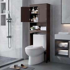 Over The Toilet Storage Cabinet with Open Shelf, Over Toilet Bathroom Organizer