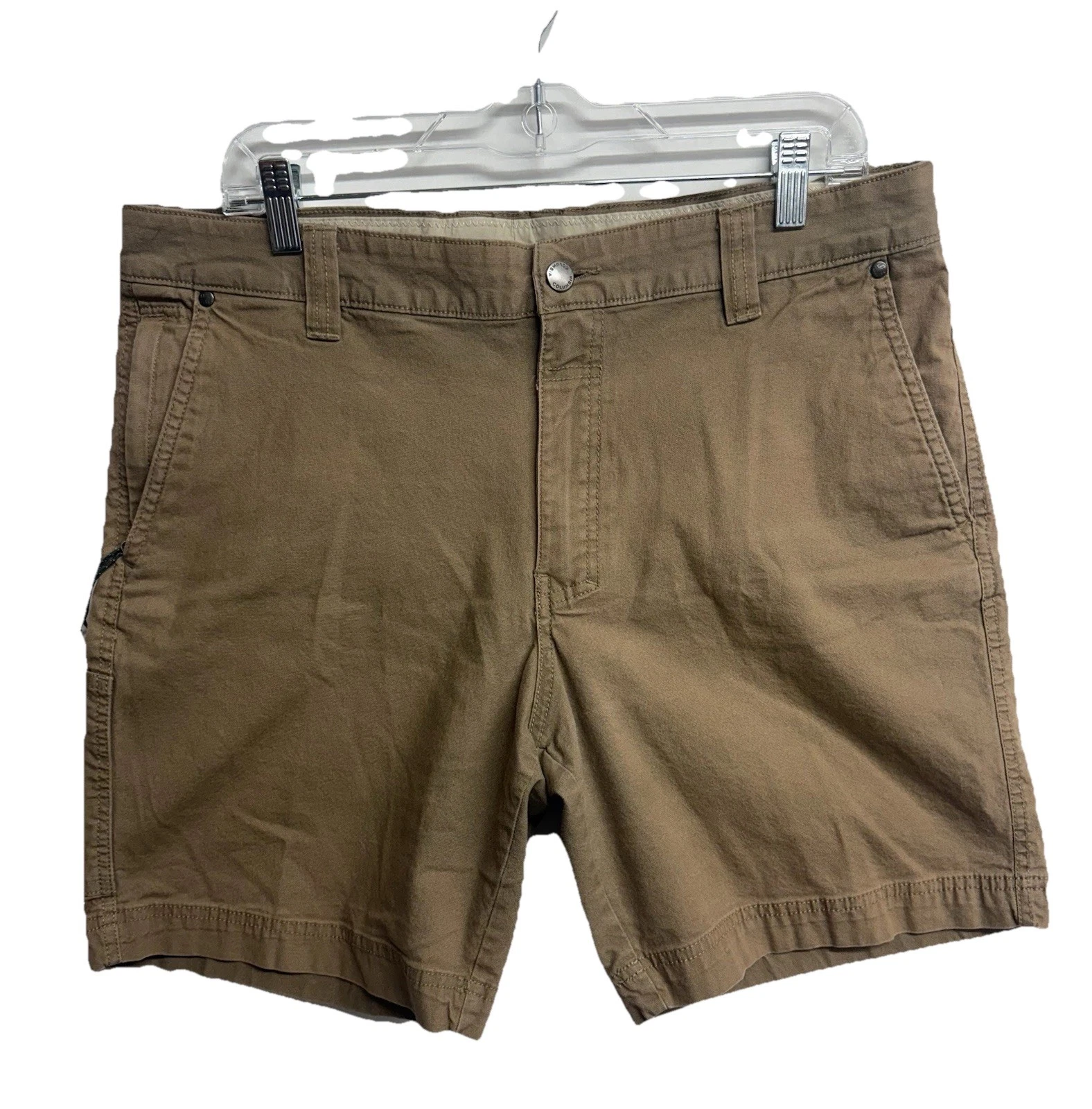 Columbia Mens Shorts 35W Brown Cotton Stretch Regular Fit Hiking Outdoor Casual
