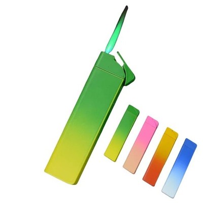 Metal Ultra Thin Windproof Green Flame Butane Gas Torch Lighter Outdoor Mini