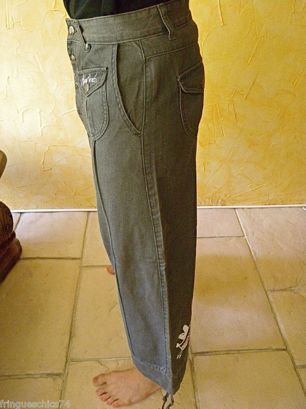 Sarouel Jeans Femme KANABEACH Hedi Taille 38 Gris - Tour De Taille 28 Pouces, Neuf Avec étiquette