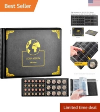 Coin Collection Supplies Holder Book for Collectors, 300 Pockets Coin Collect...