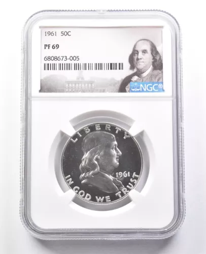 1961 Franklin Half Dollar PF69 NGC Great Contrast Cameo? *1806
