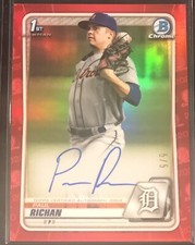 2020 Bowman Chrome Paul Richan True Red Auto /5! Tigers