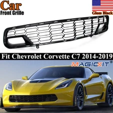 Gloss Black Front Lower Grille W/O Camera For Chevrolet Corvette C7 Z51 2014-19