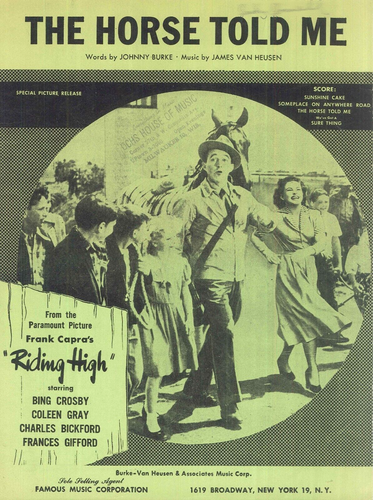 The Horse Told Me Noten Klavier Stimme Gitarre 1950 Reiten hoch Bing Crosby