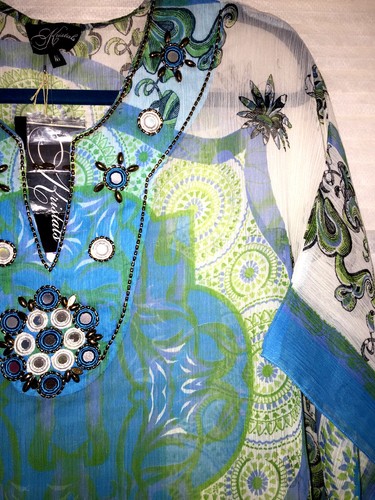 Nueva túnica Nordstrom cizalla de gasa embellecida top kimono, M - Imagen 2 de 6