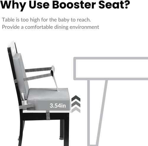 Toddler Booster Seat for Dining Table Portable Increasing Booster Cushion with - Picture 4 of 9