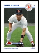 1991 Line Drive AA Baseball Card Scott Powers New Britain Red Sox #468