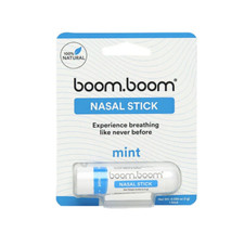 NEW BoomBoom All Natural Aromatherapy Breathe Nasal Inhaler Stick Mint 0.035 OZ