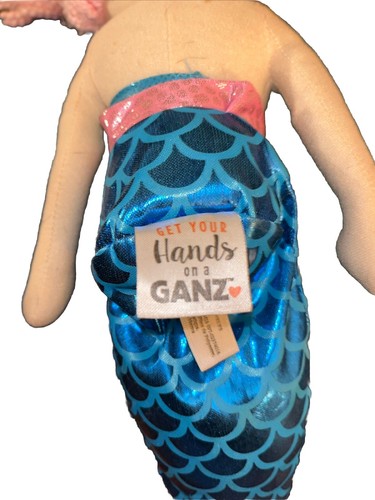 q….Ganz Mermaid Shimmer Cove Metallic Blue Body Pink Long Hair Doll Plush 18" - Picture 3 of 3