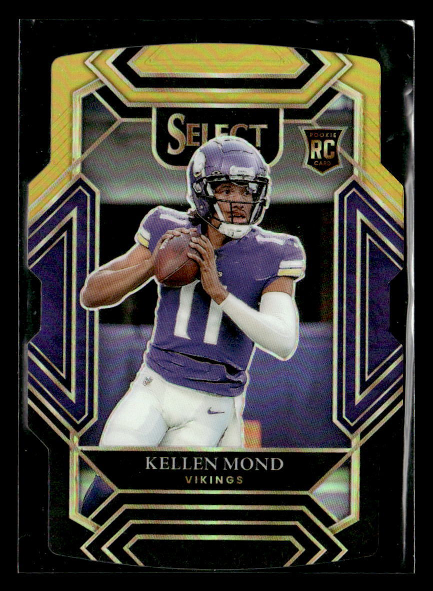 Kellen Mond 2021 Panini Select #264 Black and Gold Prizm Die Cut