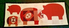 Pig set of 2 Country Home Decor Fabric  Sewing panel  New