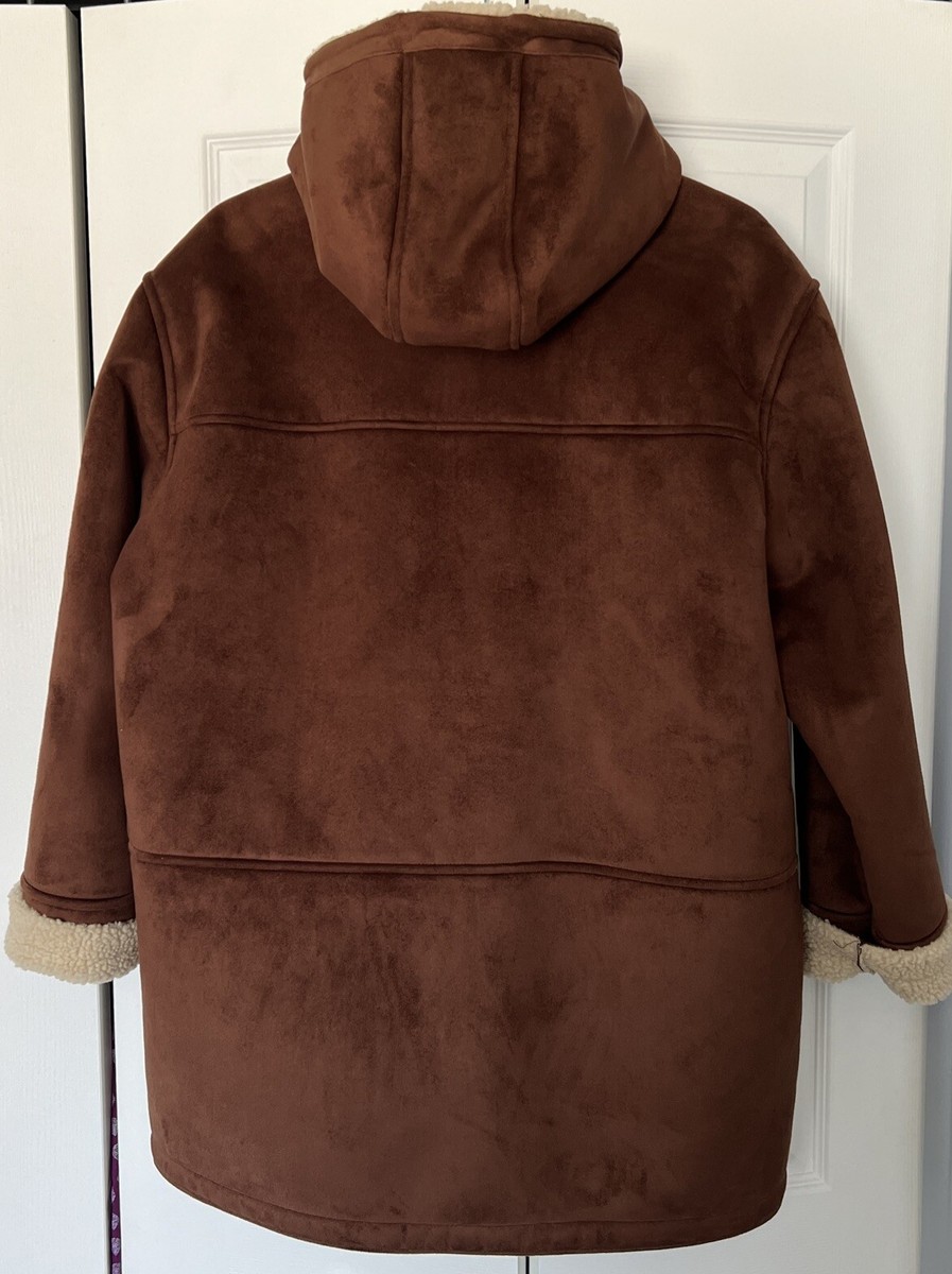 VINTAGE Ralph Lauren Green Tag Womens WINTER Coat Brown Suede