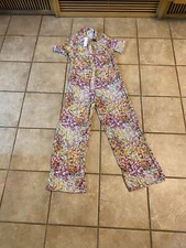 Women's Olivia Graye XS Jumpsuit Floral Collared Belted with pockets