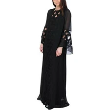 Sleeve Dress Juicy Couture Black Label Women' Chiffon Embroidered Bell Small 