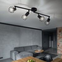 Led Decken Spot Leiste Schwarz Retro KäFig Strahler Leuchte Wohn Zimmer Lampe