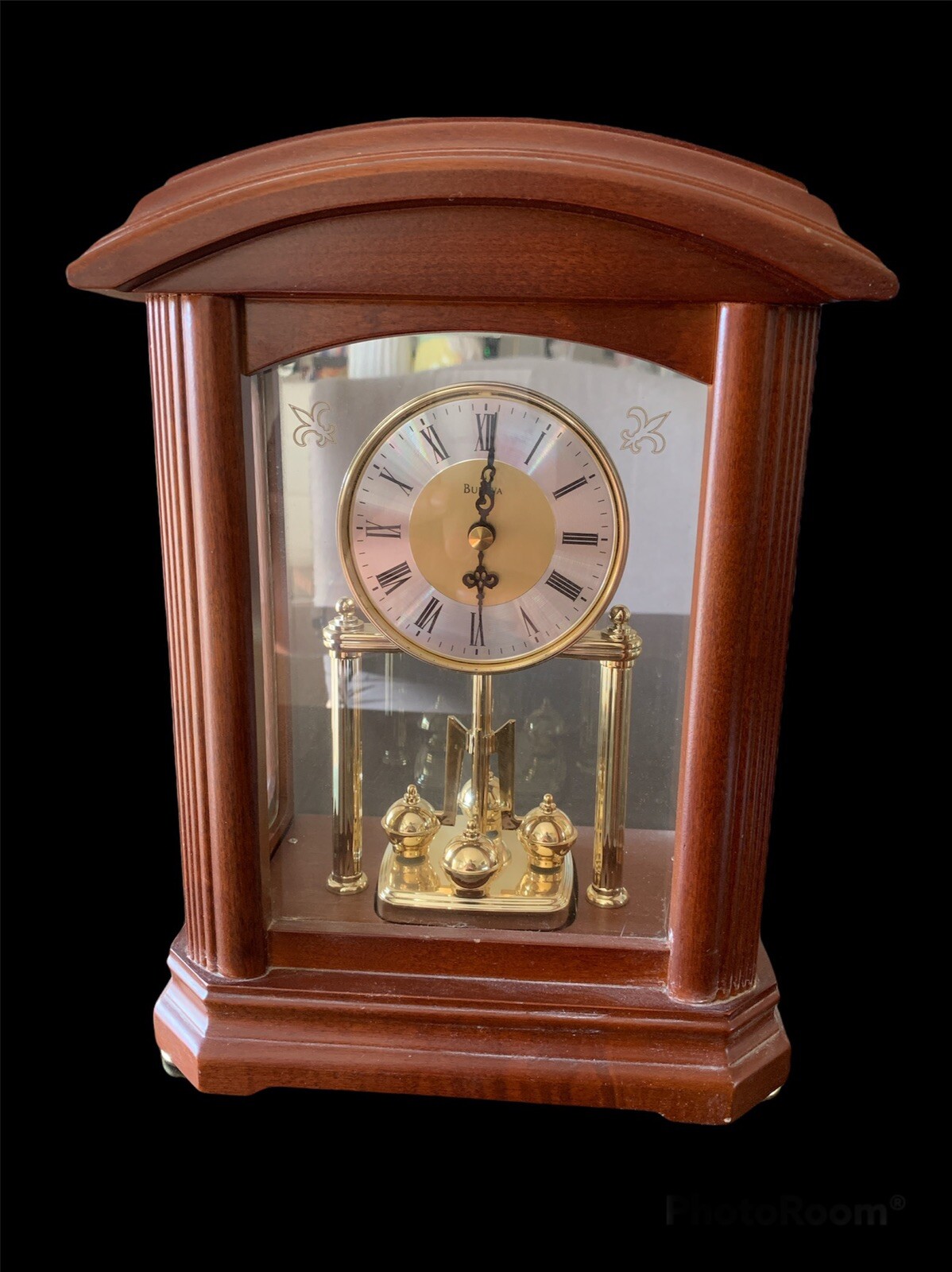 Bulova B1848 Nordale Tabletop Hardwood Mantel Desk Clock with Pendulum, Walnut 42429912168 eBay