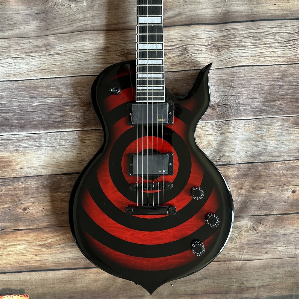 Custom shop Zakk Wylde Series Electric Guitar black red top ship