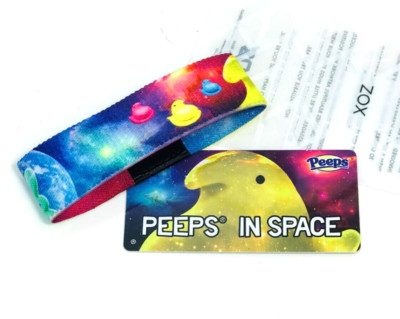 ZOX **PEEPS IN SPACE** Silver Strap Medium EASTER NIP Wristband w/Card