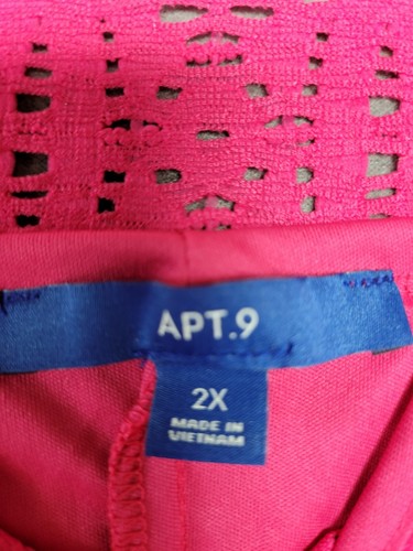 NWT ~ APT.9 Woman's 2X Sleeveless Cut-Out Layered Dress Raspberry Pink $64 - 第 4/7 張圖片