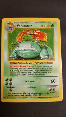 Venusaur 15/102 Base Set Holo Foil 1999 Pokemon Card Shadowless | eBay