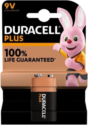 1 x Duracell Plus E-Block/Transistor 9 V 6LR61/MN1604 Alkaline