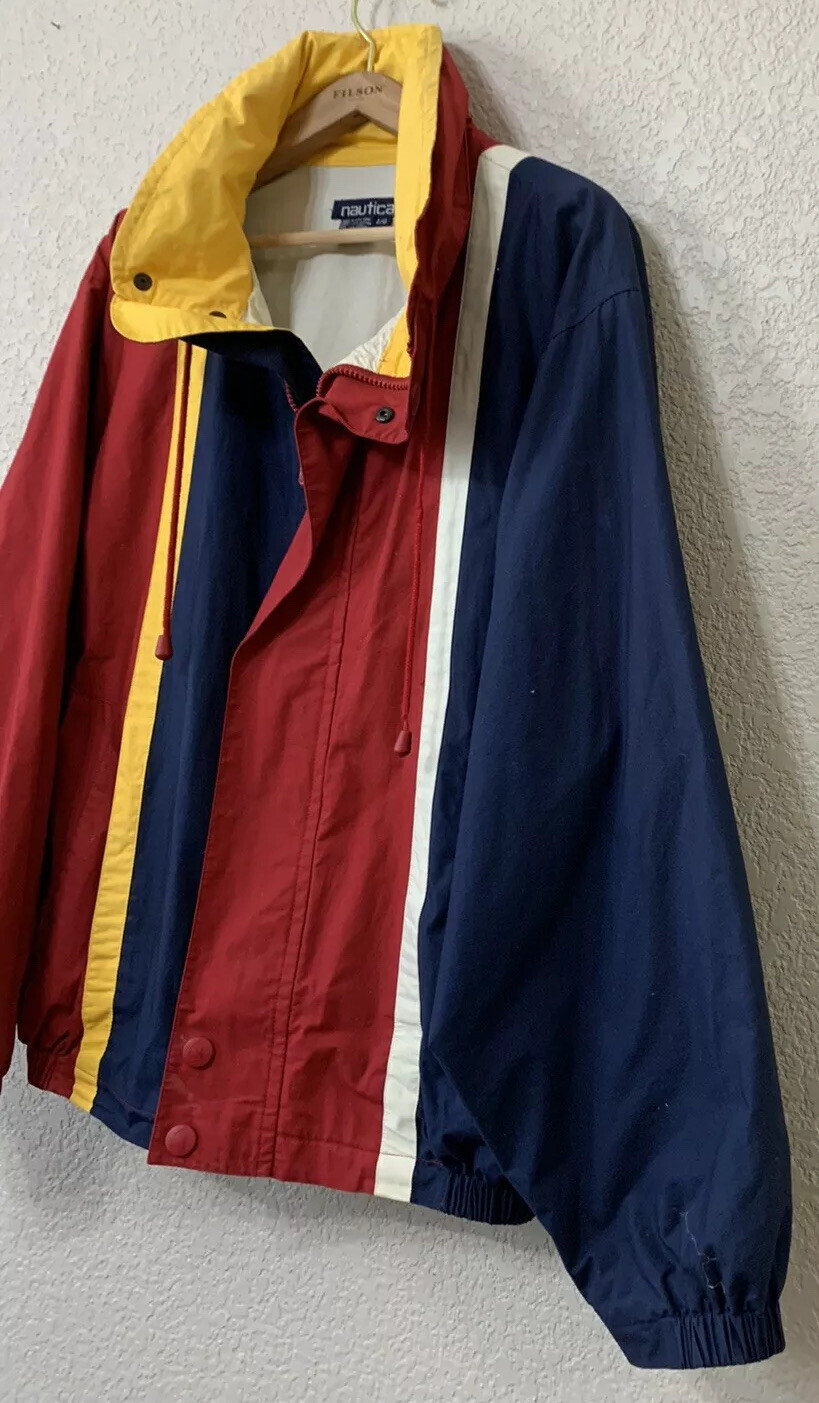 red green yellow blue jacket