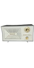 GRAY/ White 1955 Admiral AM Vacuum Tube Radio  Works 