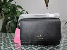 NWT Kate Spade Saffiano PVC Wallet on a String WLR00455 Black